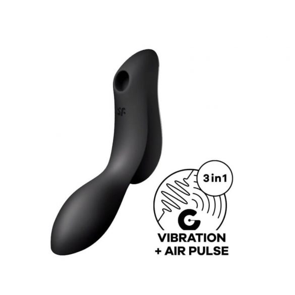 Satisfyer Curvy Trinity 2 - Vibratore Clitorideo e Vaginale Ricaricabile con Tecnologia ad Onde d'aria (Nero)