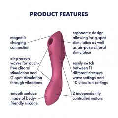   Satisfyer Curvy Trinity 3 - Vibratore Ricaricabile per Clitoride e Vaginale con Tecnologia ad Onde d’Aria (Rosso)