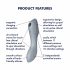 Satisfyer Curvy Trinity 3 - Vibratore ricaricabile per clitoride e vaginale con tecnologia ad onda d'aria (grigio) 