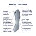 Satisfyer Curvy Trinity 3 - vibratore 2 in 1 con onde d'aria ricaricabile (grigio)