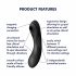 Satisfyer Curvy Trinity 4 - Vibratore ricaricabile per clitoride e vaginale con tecnologia ad onda d'aria (nero) 