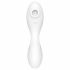 Satisfyer Curvy Trinity 5+ - vibratore intelligente 2in1 con stimolazione a onde d'aria (bianco) 