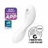 Satisfyer Curvy Trinity 5+ - vibratore intelligente 2in1 con stimolazione a onde d'aria (bianco) 