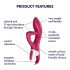 Vibratore Ricaricabile Flexibile Satisfyer Embrace Me con Doppio Motore e Stimolatore Clitorideo (Rosso) 