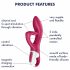 Vibratore Ricaricabile Flexibile Satisfyer Embrace Me con Doppio Motore e Stimolatore Clitorideo (Rosso) 