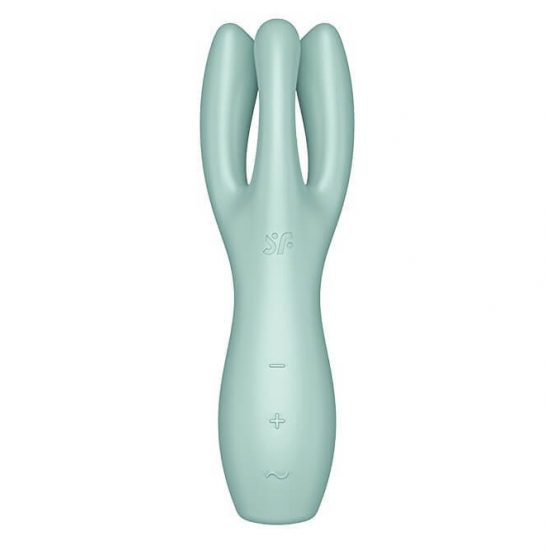 Vibratore per Clitoride con Tre Braccia Satisfyer Threesome 3 - Ricaricabile (Menta)
