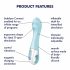 Vibratore Satisfyer con Pompa d'Aria 5 - vibratore ricaricabile e intelligente (blu) 