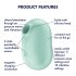 Stimolatore Clitorideo Satisfyer Pro To Go 2 con Aspirazione e Vibrazione, Ricaricabile (Menta) 