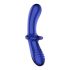 Dildo di Vetro Ipoallergenico Satisfyer Double Crystal con Doppia Estremità Utilizzabile (Blu) 