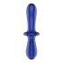 Dildo di Vetro Ipoallergenico Satisfyer Double Crystal con Doppia Estremità Utilizzabile (Blu) 