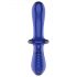 Dildo di Vetro Ipoallergenico Satisfyer Double Crystal con Doppia Estremità Utilizzabile (Blu) 