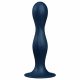 Dildo dall'aspetto Vellutato con Ventosa e Sfere Ponderate Double Ball-R Satisfyer (Blu Scuro) 