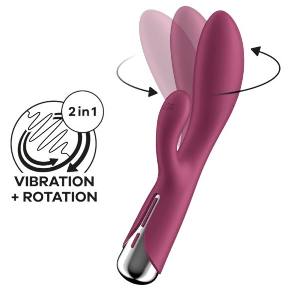 Satisfyer Spinning Rabbit 1 - Vibratore con braccio rotante (rosso)