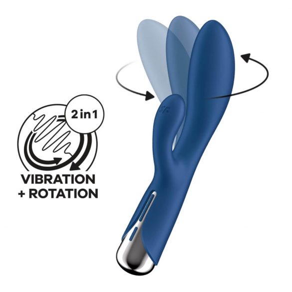 Satisfyer Spinning Rabbit 1 - Vibratore rotante con leva di rotazione (blu) 