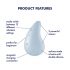 Satisfyer Dew Drop - Vibratore clitorideo ricaricabile e impermeabile (blu) 