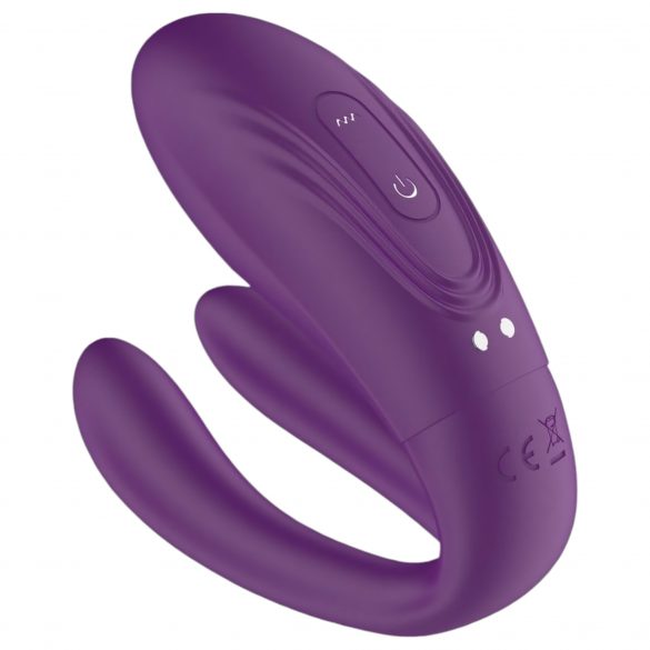 Vibratore di coppia impermeabile ricaricabile con 3 motori (viola) 