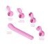 Magic Stick - Vibratore con braccio clitorideo intercambiabile (rosa)