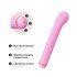 Magic Stick - Vibratore con braccio clitorideo intercambiabile (rosa)