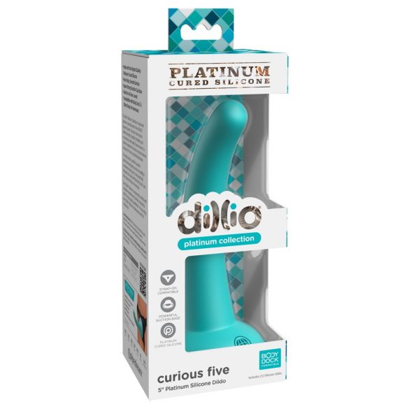 Dillio Curioso Cinque - Dildo in silicone con ventosa (turchese) 