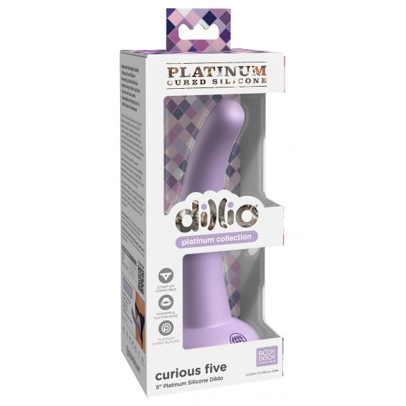 Dillio Curioso Cinque - dildo in silicone con ventosa (15cm) - viola 