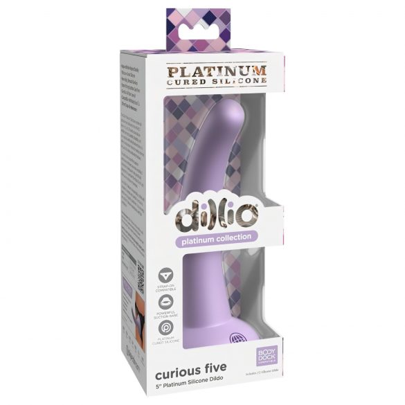 Dillio Curious Five - dildo in silicone con ventosa (15 cm) - viola