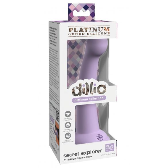 Esploratore Segreto Dillio - Dildo viola in silicone con ventosa e glande 