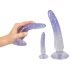 Set di Dildo Allenamento Anale "Crystal Clear" - 3 Pezzi (Trasparente-Azzurro) 