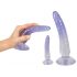 Crystal Clear - set di dildo anali trainer - 3 pezzi (trasparente-blu)