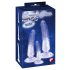 Set di Dildo Allenamento Anale "Crystal Clear" - 3 Pezzi (Trasparente-Azzurro) 