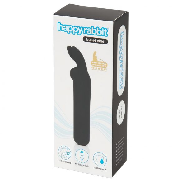 Vibratore Bullet "Happyrabbit" Ricaricabile con Coniglietto (Nero) 