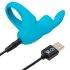 Anello Vibrante per Pene Happyrabbit Cock - Ricaricabile, in Silicone con Estremità a Forma di Orecchie di Coniglio (Blu) 