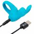 Anello Vibrante per Pene Happyrabbit Cock - Ricaricabile, in Silicone con Estremità a Forma di Orecchie di Coniglio (Blu) 