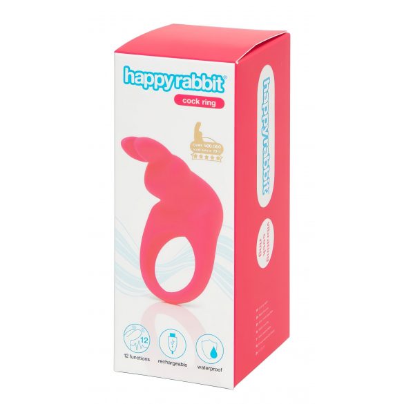 Anello Vibrante Pene Happyrabbit - Ricaricabile in Silicone Rosa 