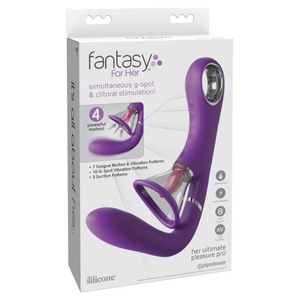 Vibratore per Punto G a 4 motori con Pompa Vaginale e Stimolatore Clitorideo Her Fantasy (viola) 