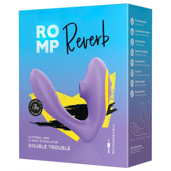 ROMP Reverb - Vibratore G-punto 2in1 con onde d'aria (viola)