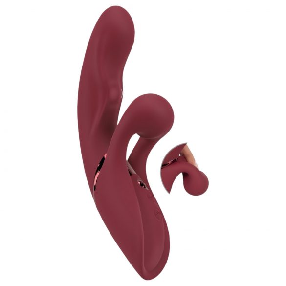 Javida Rabbit 2 Funzioni - Vibratore con braccio clitorideo (rosso)