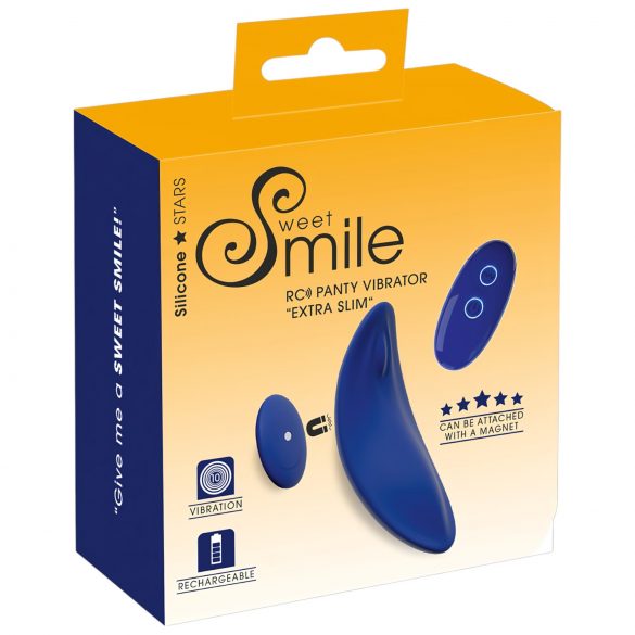 Smile - Vibratore Slip Extra Sottile con Telecomando (Blu)