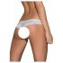 Tanga Aperto Bianco con Fiocchi e Ricamo Floreale - Obsessive Alabastra  - L/XL