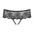 Tanga in pizzo raffinato con strass - aperto - nero - Merossa Obsessive  - L/XL