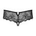 Tanga in pizzo raffinato con strass - aperto - nero - Merossa Obsessive  - L/XL