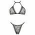 Set Intimo Trasparente con Motivo Leopardato "Xenita" - Reggiseno e Perizoma Coordinati (Grigio) 