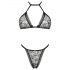 Set Intimo Trasparente con Motivo Leopardato "Xenita" - Reggiseno e Perizoma Coordinati (Grigio) 