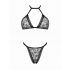 Set Intimo Trasparente con Motivo Leopardato "Xenita" - Reggiseno e Perizoma Coordinati (Grigio)  - L/XL