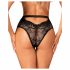 Slip Ricamato in Pizzo con Ornamenti Floreali Olvidia di Obsessive (Nero) 