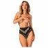 Slip Ricamato in Pizzo con Ornamenti Floreali Olvidia di Obsessive (Nero) 