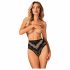 Slip Ricamato in Pizzo con Ornamenti Floreali Olvidia di Obsessive (Nero)  - M/L