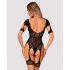 Body in rete a maglia provocante con apertura e dettagli sexy (nero) - Taglia Unica S/M/L 