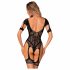 Body in rete a maglia provocante con apertura e dettagli sexy (nero) - Taglia Unica S/M/L 