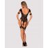 Body in rete a maglia provocante con apertura e dettagli sexy (nero) - Taglia Unica S/M/L 