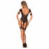 Body in rete a maglia provocante con apertura e dettagli sexy (nero) - Taglia Unica S/M/L 